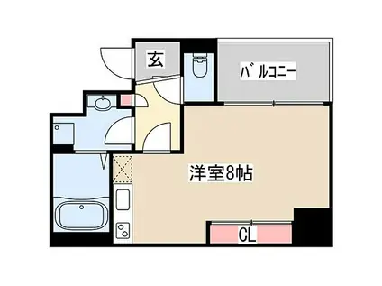 アスヴェル神戸元町2(ワンルーム/4階)の間取り写真