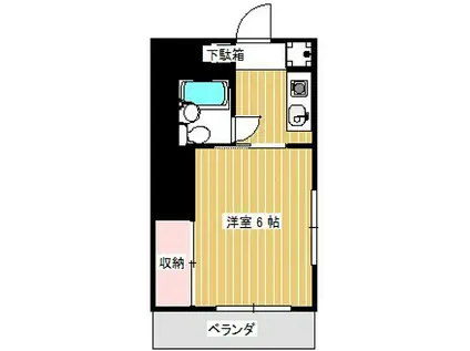 武蔵野マンション(1K/4階)の間取り写真