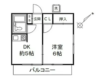 多摩都市モノレール 高松駅(東京) 徒歩11分 2階建 築37年(1DK/2階)の間取り写真
