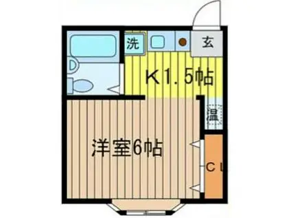 西恋ヶ窪コートハウス(1K/1階)の間取り写真