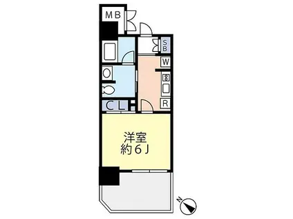 JR総武線 新小岩駅 徒歩7分 11階建 築2年(1K/3階)の間取り写真
