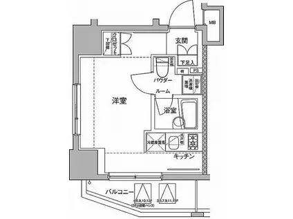 東京メトロ日比谷線 北千住駅 徒歩10分 13階建 築8年(ワンルーム/5階)の間取り写真