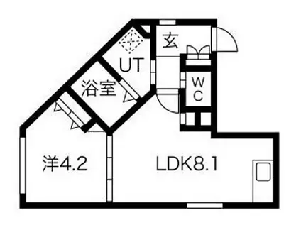 東京メトロ東西線 木場駅 徒歩9分 5階建 築1年(1LDK/2階)の間取り写真