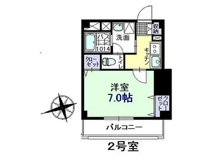 東京メトロ東西線 木場駅 徒歩14分 3階建 築17年(1K/3階)の間取り写真