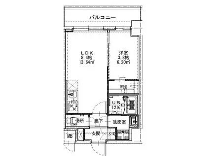 エスリードレジデンス梅田マークス(1LDK/5階)の間取り写真