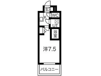 MJC大阪ファインゲート(1K/2階)の間取り写真