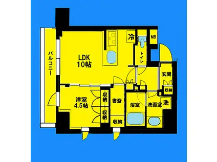 ベルファース錦糸町サウス(1LDK/12階)の間取り写真