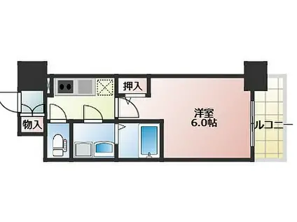 エスリード大阪フェリス(1K/12階)の間取り写真