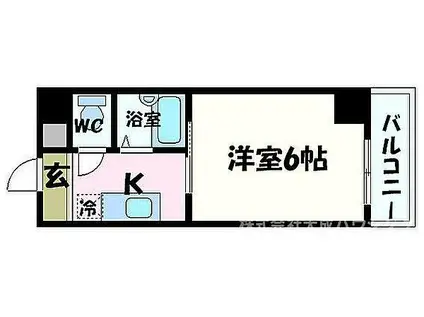 阪神本線 西宮駅(ＪＲ) 徒歩3分 6階建 築28年(1K/3階)の間取り写真