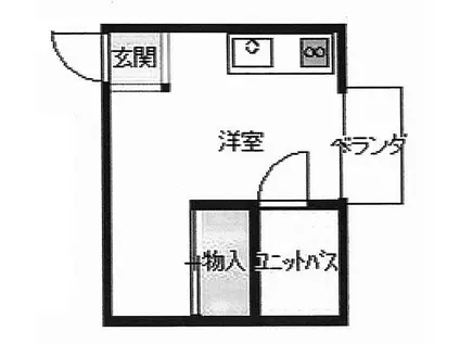 阪神本線 鳴尾・武庫川女子大前駅 徒歩1分 3階建 築43年(ワンルーム/3階)の間取り写真