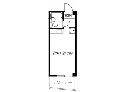 阪神本線 鳴尾・武庫川女子大前駅 徒歩3分 3階建 築46年(ワンルーム/3階)の間取り写真