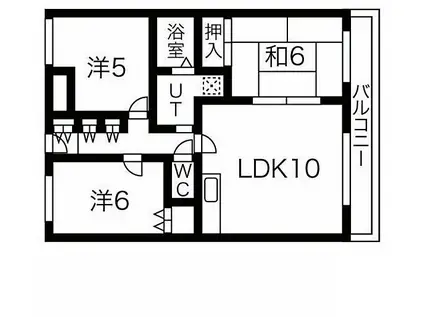 阪神本線 甲子園駅 徒歩9分 3階建 築33年(3LDK/3階)の間取り写真