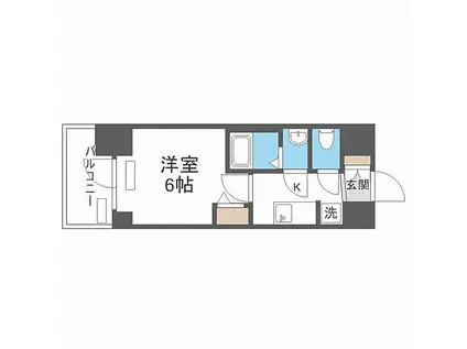 プレサンス松屋町ヴィゴラス(1K/12階)の間取り写真