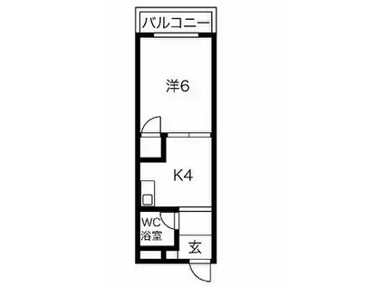 佐伯マンション(ワンルーム/4階)の間取り写真