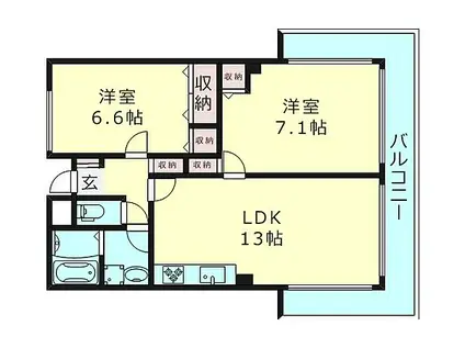 ロイヤルハイツ今福鶴見駅(2LDK/11階)の間取り写真