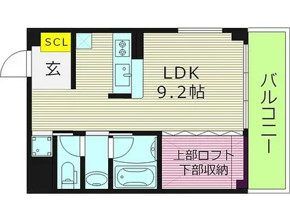 ブロス森小路(1LDK/3階)の間取り写真