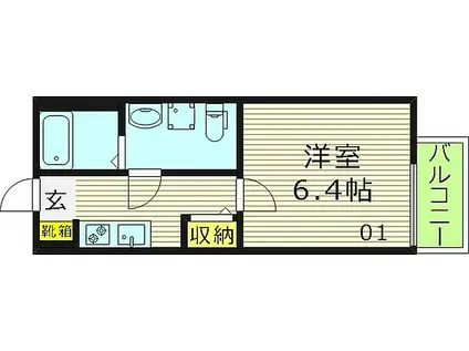 エスタージュ野江(1K/2階)の間取り写真