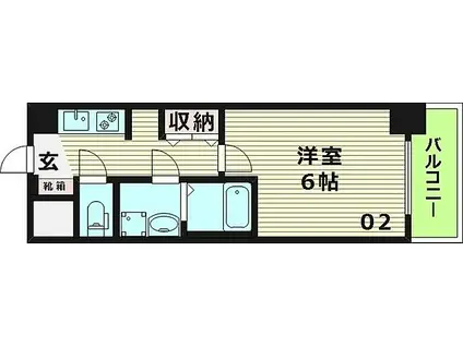クレアート北大阪レヴァンテ(1K/14階)の間取り写真