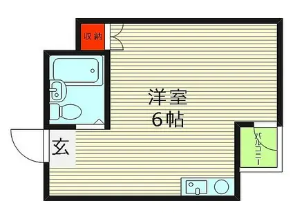 コスモハイツ今福(ワンルーム/2階)の間取り写真
