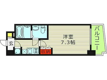 セレニテ京橋クレア(1K/2階)の間取り写真