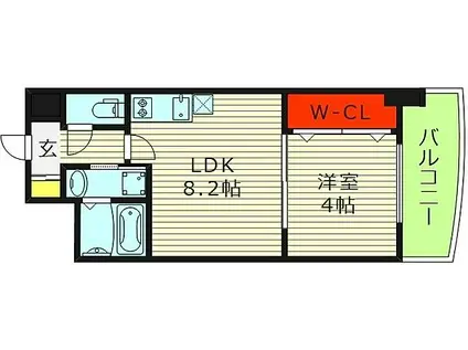 セレニテ京橋クレア(1LDK/8階)の間取り写真