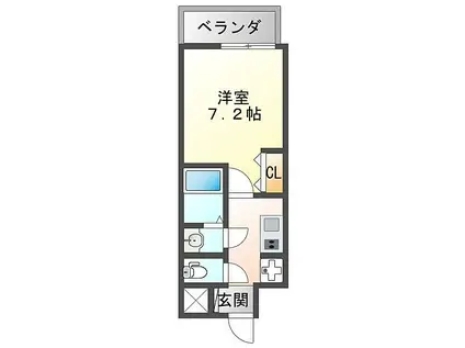 フレシール昭和通(1K/7階)の間取り写真