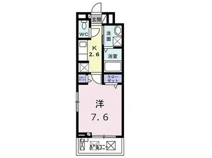 JR芸備線 矢賀駅 徒歩14分 3階建 築1年(1K/2階)の間取り写真