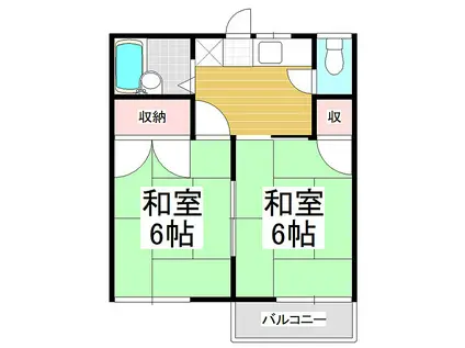 リバーサイド駒沢(2K/2階)の間取り写真