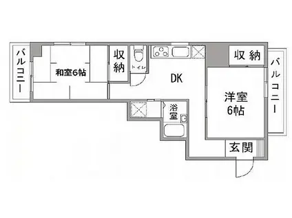 フォーラム島田5(2DK/5階)の間取り写真