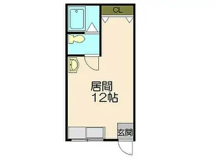 宮アパート(ワンルーム/1階)の間取り写真