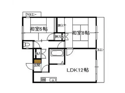 第2重永マンション(2LDK/3階)の間取り写真