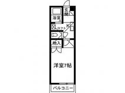 ハイツミヤマTOKIO(1SK/1階)の間取り写真