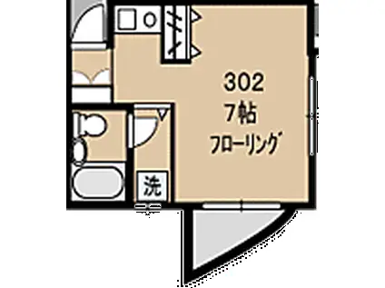 アーク金田(ワンルーム/3階)の間取り写真
