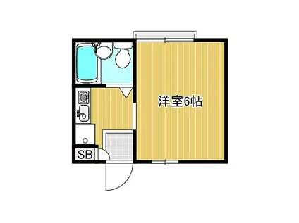 プレステージ下倉田II(ワンルーム/2階)の間取り写真