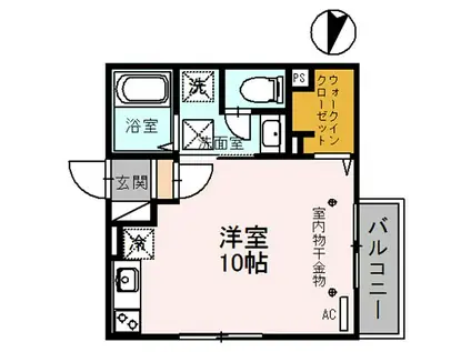 COPAIN・COURT(ワンルーム/1階)の間取り写真
