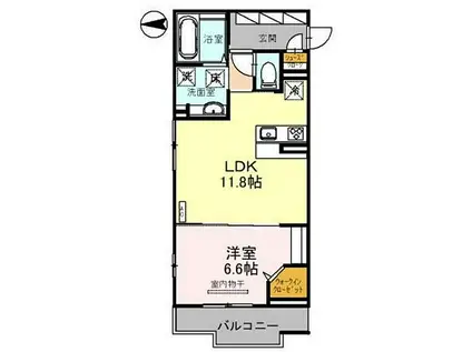 ルミナス古鍛冶町(1LDK/1階)の間取り写真