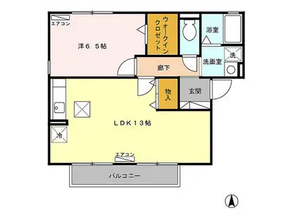 セジュール天正寺(1LDK/2階)の間取り写真