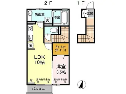 マスターテラス(1LDK/2階)の間取り写真