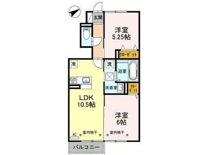 D-ROOM横田(2LDK/1階)の間取り写真