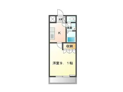 JR常磐線 荒川沖駅 徒歩34分 2階建 築17年(1K/1階)の間取り写真