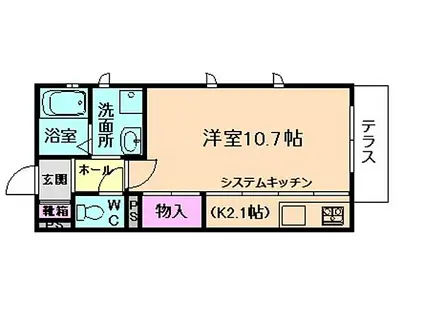 阪神なんば線 千鳥橋駅 徒歩12分 2階建 築17年(1K/1階)の間取り写真