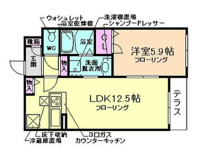 阪神本線 淀川駅 徒歩12分 2階建 築15年(1LDK/1階)の間取り写真