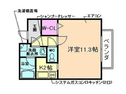 阪神なんば線 千鳥橋駅 徒歩3分 4階建 築21年(1K/3階)の間取り写真