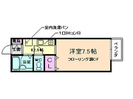 阪急箕面線 桜井駅(大阪) 徒歩15分 2階建 築33年(1K/2階)の間取り写真