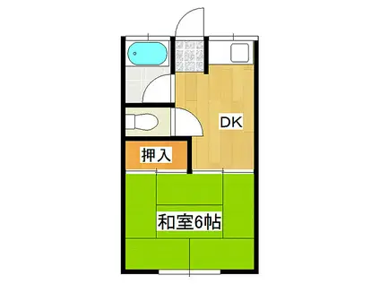 福島コーポラスC棟(1DK/1階)の間取り写真