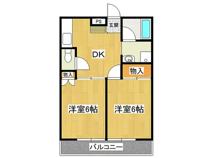 ミサワマンション(2DK/1階)の間取り写真