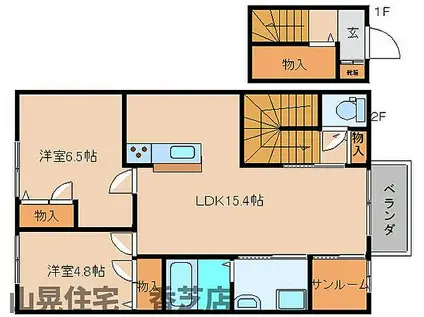 アルティ逢坂(2LDK/2階)の間取り写真