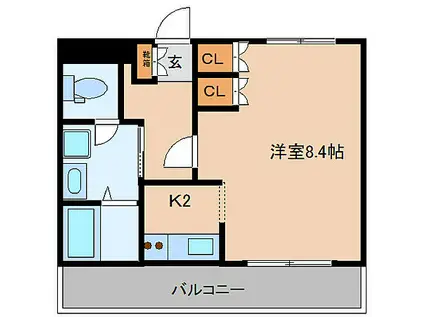 JR和歌山線 玉手駅 徒歩10分 2階建 築19年(1K/2階)の間取り写真