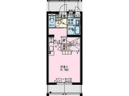 あかねヒルズ南宮崎(ワンルーム/3階)の間取り写真