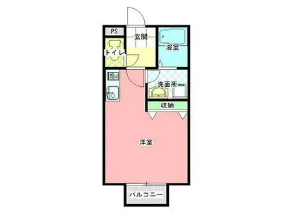 柚コーポ(ワンルーム/1階)の間取り写真
